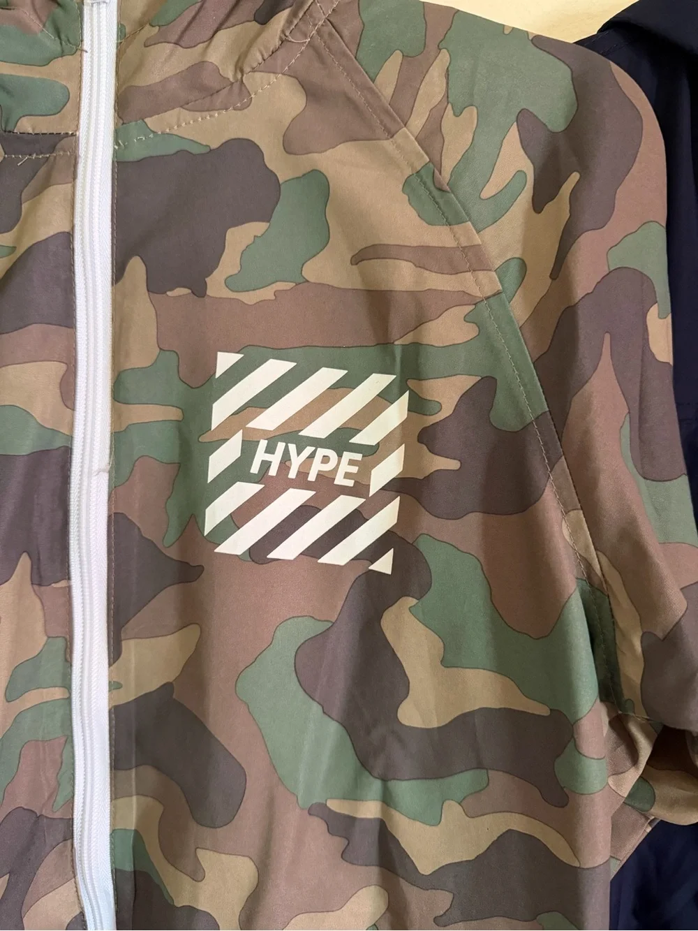 GAP Navy Hooded Windbreaker & Camouflage Zip Jacket Set